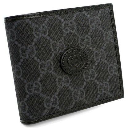 グッチ 二折財布小銭入付き メンズ ブランド GUCCI GG RETRO 673000 ブラック 財布 GUC673000011
