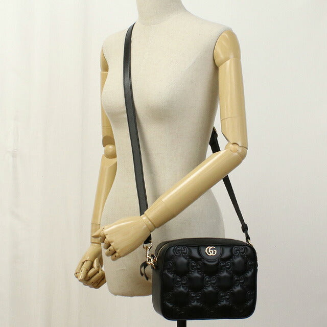 グッチ 斜め掛け ショルダーバッグ レディース ブランド GUCCI GG MATELASSE 702234 ブラック バッグ GUC702234011