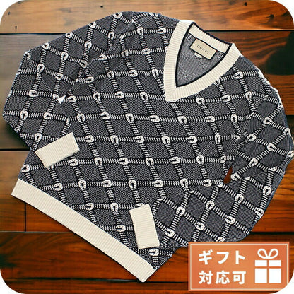 グッチ ニット メンズ ブランド GUCCI イタリア 703112 ブラック ベージュ系 ウェア 選べるモデル GUC703112A