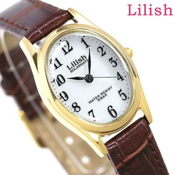 シチズン Q＆Q リリッシュ 24mm ソーラー レディース 腕時計 ブランド H053-104 CITIZEN キュー＆キュー シルバー×ブラウン プレゼント ギフト H053-104
