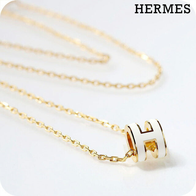 エルメス ネックレス レディース ブランド HERMES ミニポップH H147992F 49 ホワイト ゴールド アクセサリー H147992F49