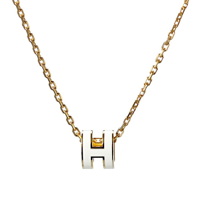エルメス ネックレス レディース ブランド HERMES ミニポップH H147992F 49 ホワイト ゴールド アクセサリー H147992F49