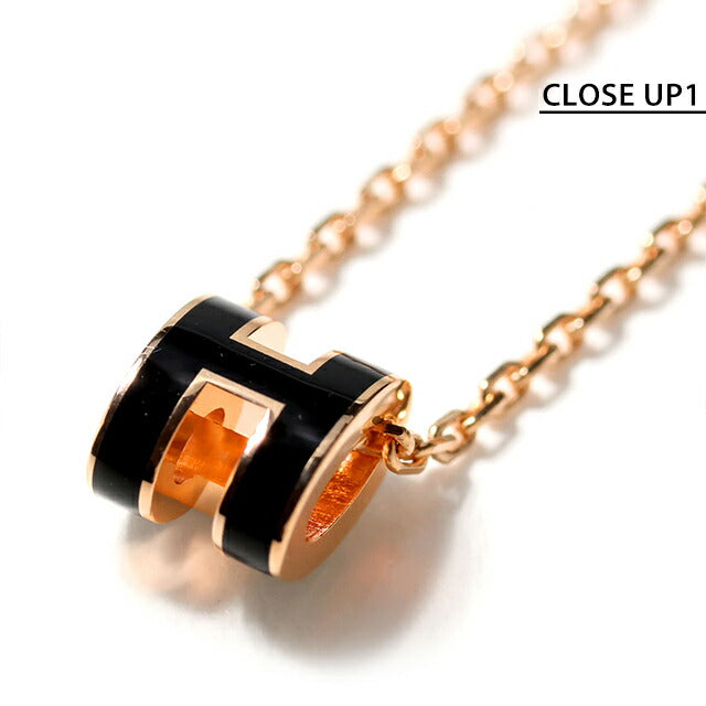 エルメス ネックレス レディース ブランド HERMES ミニポップH H147992FO03 ブラック ピンクゴールド アクセサリー H147992FO03