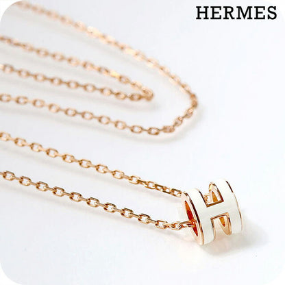 エルメス ネックレス レディース ブランド HERMES ミニポップH H147992FO49 ホワイト ピンクゴールド アクセサリー H147992FO49