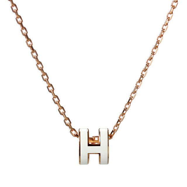 エルメス ネックレス レディース ブランド HERMES ミニポップH H147992FO49 ホワイト ピンクゴールド アクセサリー H147992FO49