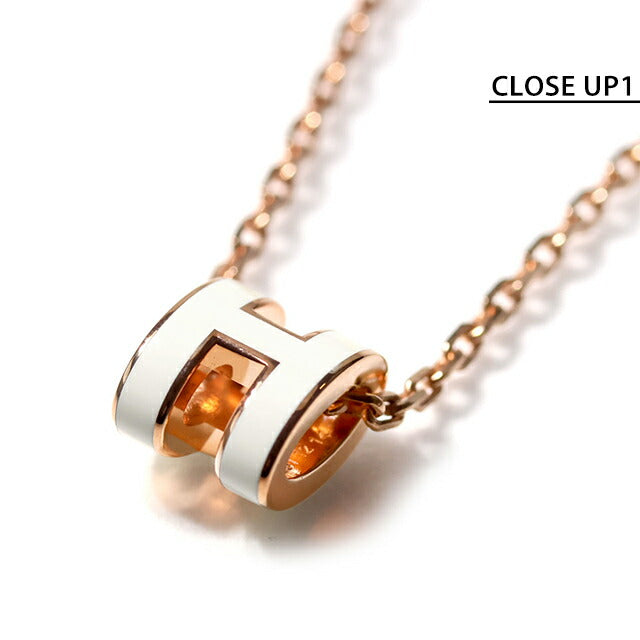 エルメス ネックレス レディース ブランド HERMES ミニポップH H147992FO49 ホワイト ピンクゴールド アクセサリー H147992FO49