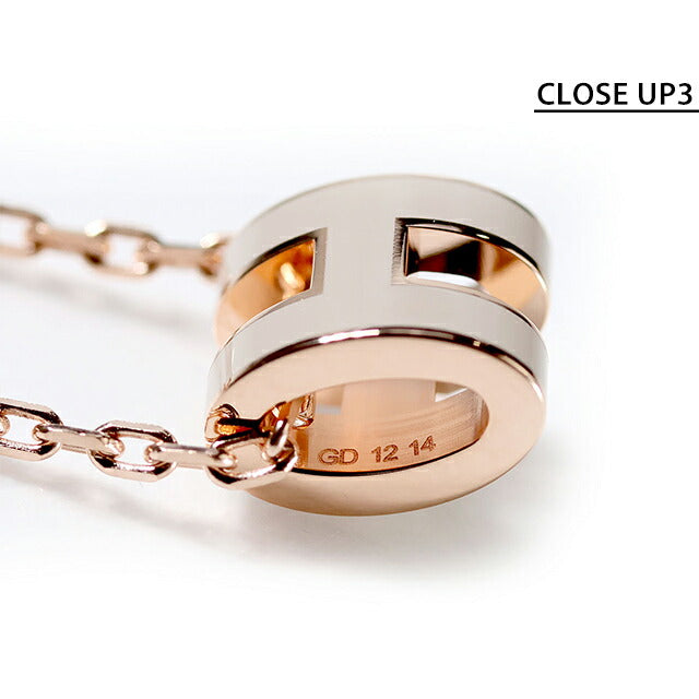 HERMES ミニポップH ネックレス　マロングラッセ × ピンクゴールド エルメス ネックレス レディース ブランド HERMES ミニポップH