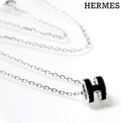 エルメス ネックレス レディース ブランド HERMES ミニポップH H147992FP03 ブラック シルバー アクセサリー H147992FP03
