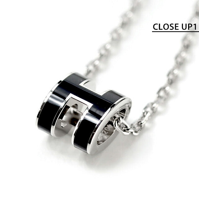 エルメス ネックレス レディース ブランド HERMES ミニポップH H147992FP03 ブラック シルバー アクセサリー H147992FP03