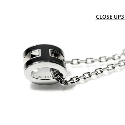 エルメス ネックレス レディース ブランド HERMES ミニポップH H147992FP03 ブラック シルバー アクセサリー H147992FP03