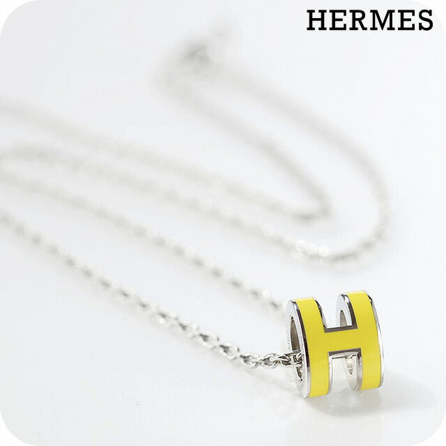エルメス ネックレス レディース ブランド HERMES ミニポップH H147992FP98 ライム シルバー アクセサリー H147992FP98