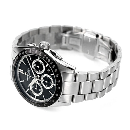 ハミルトン ジャズマスター パフォーマー 42mm 自動巻き 機械式 腕時計 ブランド メンズ クロノグラフ H36606130 アナログ ブラック 黒 スイス製 H36606130