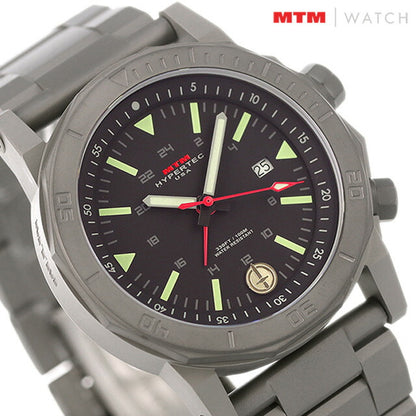 エム ティー エム H-61 クオーツ 腕時計 ブランド メンズ GMT MTM H61-SGR-LUMI-MBSS アナログ ブラック グレー 黒 H61-SGR-LUMI-MBSS