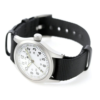 ハミルトン カーキ フィールド メカニカル 38mm 手巻き 腕時計 ブランド メンズ HAMILTON H69439910 アナログ ホワイト ブラック H69439910