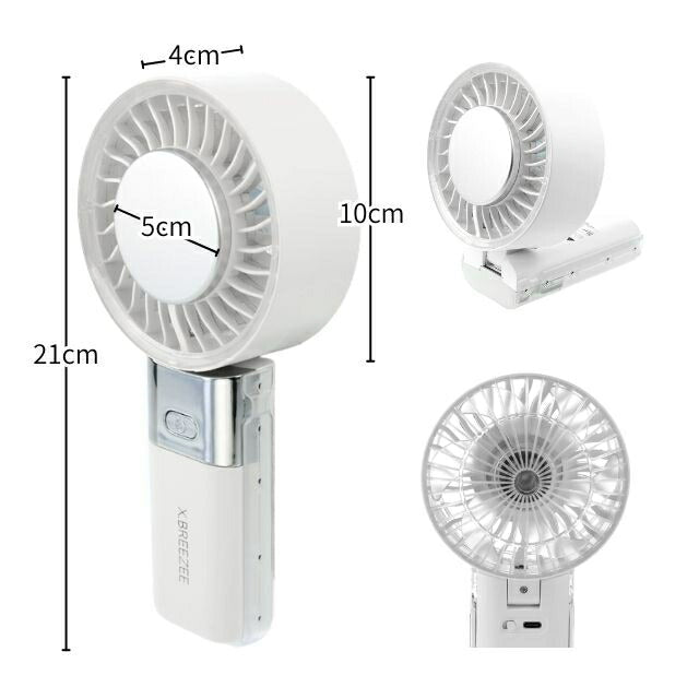 2026 Newest Handy Fan Cooling Plate Wide Head BIG Large Air Volume Strong Wind 100 Levels Quiet 3WAY 3600mAh Type-C USB Charging Handy Fan Handheld Tabletop Neck Hanging HDL-2116 HDL-2116