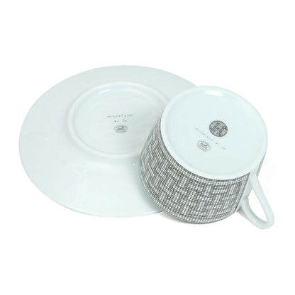 爱马仕茶杯碟品牌 HERMES Mosaique au 24（马赛克）茶 C/S 一对 35016 灰色 HER35016011
