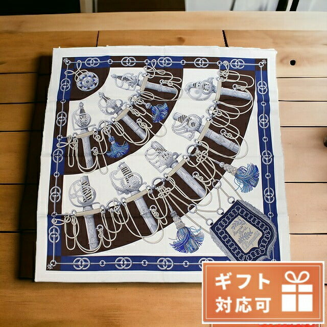 エルメス スカーフ レディース シルク100% フランス CARRE TWILL ホワイト系 マルチカラー 小物 HERCARRETWILL181