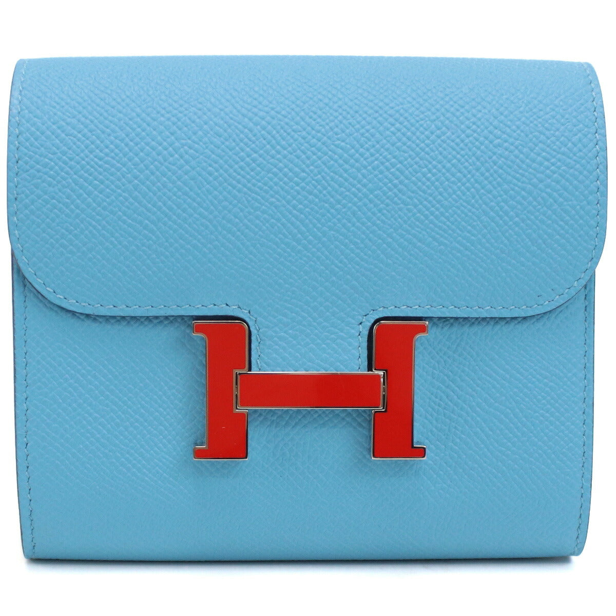 【人気カラー】HERMES 二つ折り財布 小 銭入れ付きエプソンブルー エルメス ベアンコンパクト 二つ折り財布 エプソン ブルー