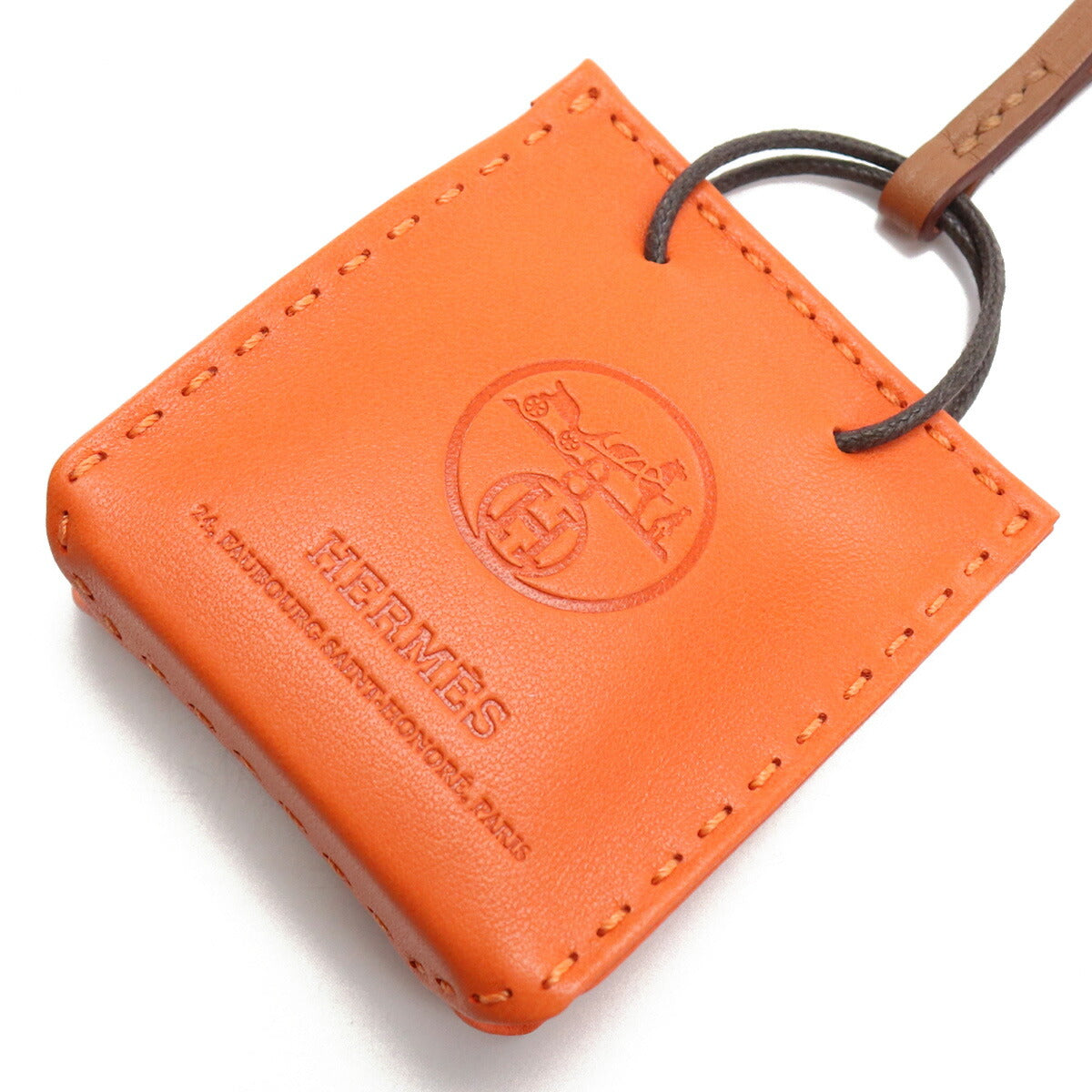 エルメス バッグチャーム レディース レザー フランス サックオランジュ オレンジ系 小物 HERSACORANGE011