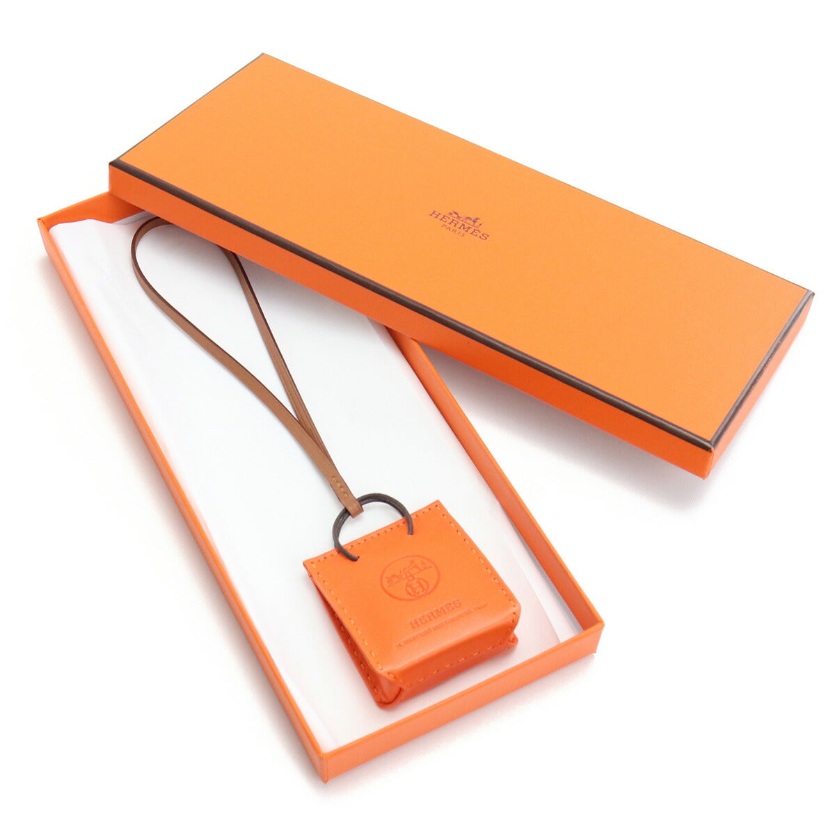 エルメス バッグチャーム レディース レザー フランス サックオランジュ オレンジ系 小物 HERSACORANGE011