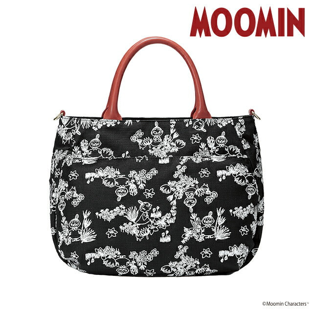 ショルダーバッグ レディース ブランド リトルミイ ムーミン谷のお花畑 総刺繍の2WAYバッグ＆ポーチ 2WAY 51059 ブラック バッグ IEI-51059