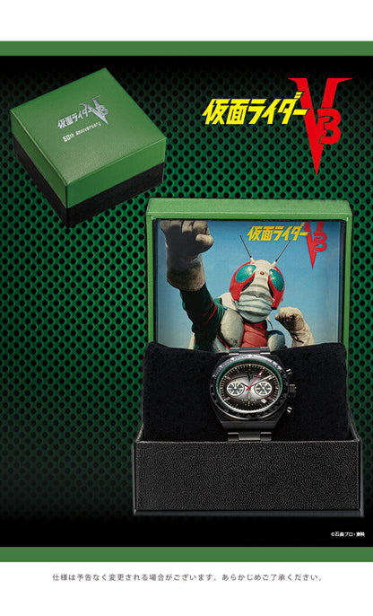 プレミコ 仮面ライダー V3 生誕50周年 プレミアムウォッチ 腕時計 ブランド メンズ 数量限定 クロノグラフ 51215 IEI-51215