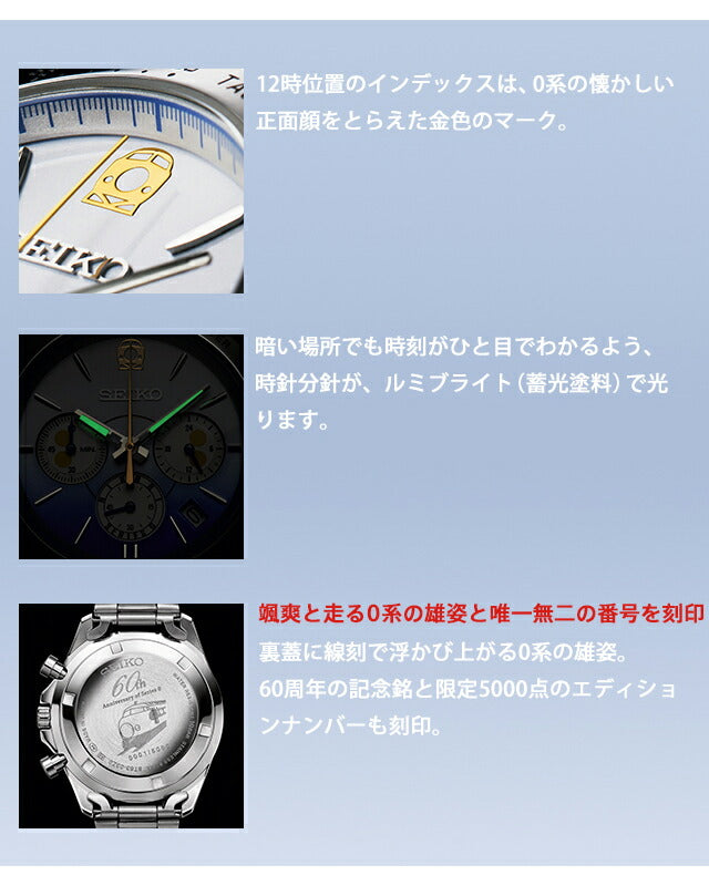 60th anniversary of the opening of Shinkansen railways Dream Super Express Shinkansen Series 0 Hikari Watch Seiko Collaboration Watch Quartz Battery-powered Watch Brand Men&