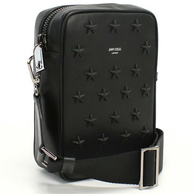 ジミーチュウ 斜め掛け ショルダーバッグ メンズ ブランド JIMMY CHOO レザー イタリア KIMI CAMERA ブラック バッグ JICKIMICAMERA011