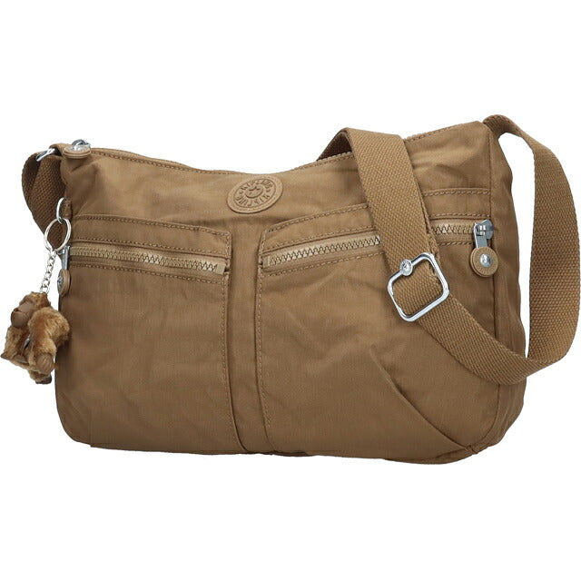 キプリング ショルダーバッグ レディース ブランド Kipling イゼラ ロゴ ワンポイント 無地 K02144-1NA Smooth Khaki K02144-1NA
