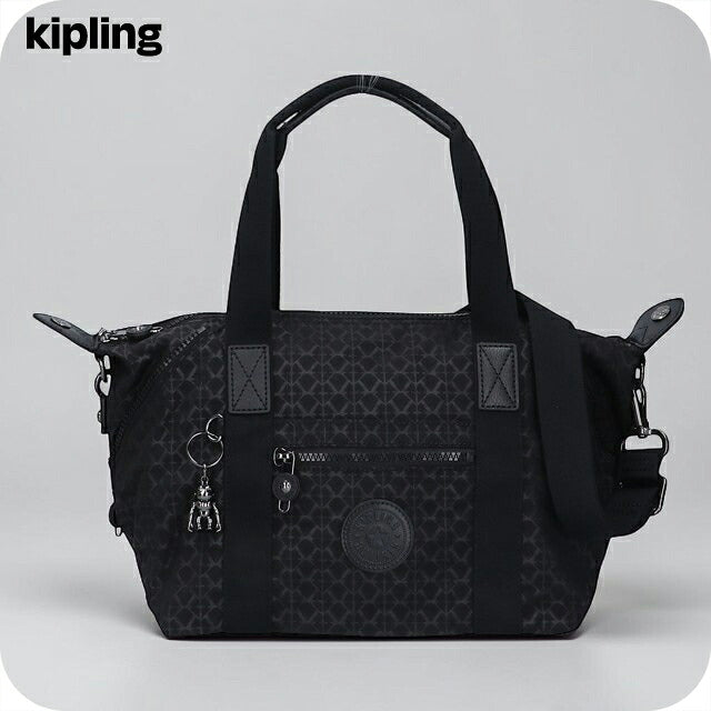 キプリング ボストンバッグ レディース ブランド Kipling アート ミニ ミニボストンバッグ 2WAY K15410-K59 Signature Emb 黒 K15410-K59