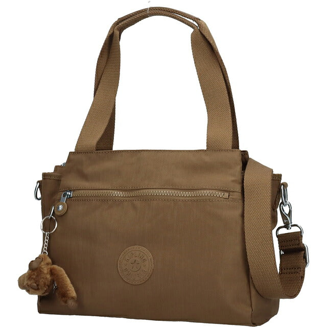 キプリング ハンドバッグ レディース ブランド Kipling エリシア ロゴ ワンポイント 無地 2WAY K43791-1NA Smooth Khaki K43791-1NA
