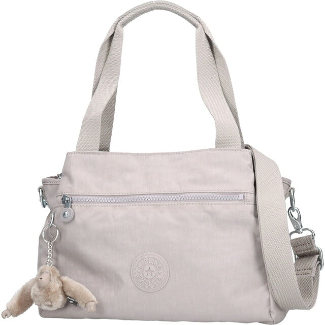 キプリング ハンドバッグ レディース ブランド Kipling エリシア ロゴ ワンポイント 無地 2WAY K43791-89L Grey Gris グレー K43791-89L