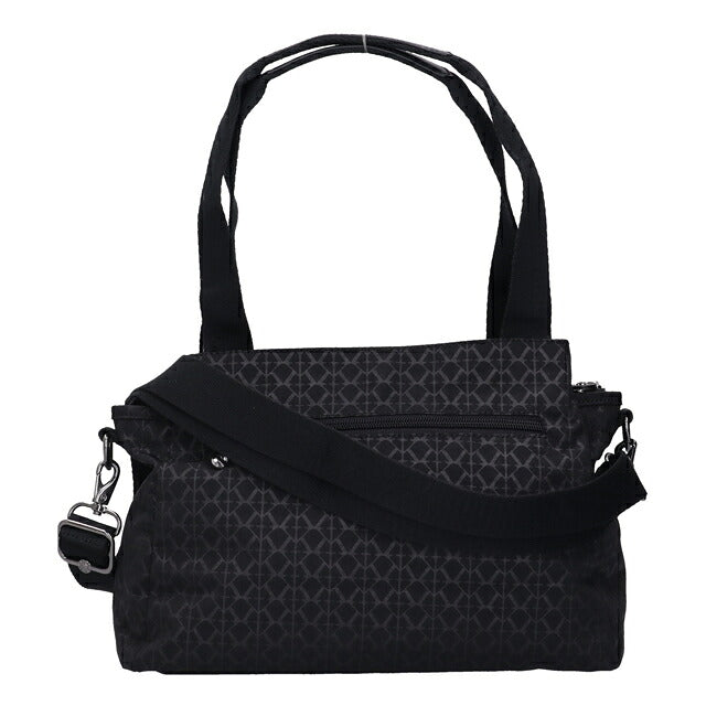 キプリング ハンドバッグ レディース ブランド Kipling エリシア ロゴ ワンポイント 総柄 2WAY K43793-K59 Signature Emb 黒 K43793-K59