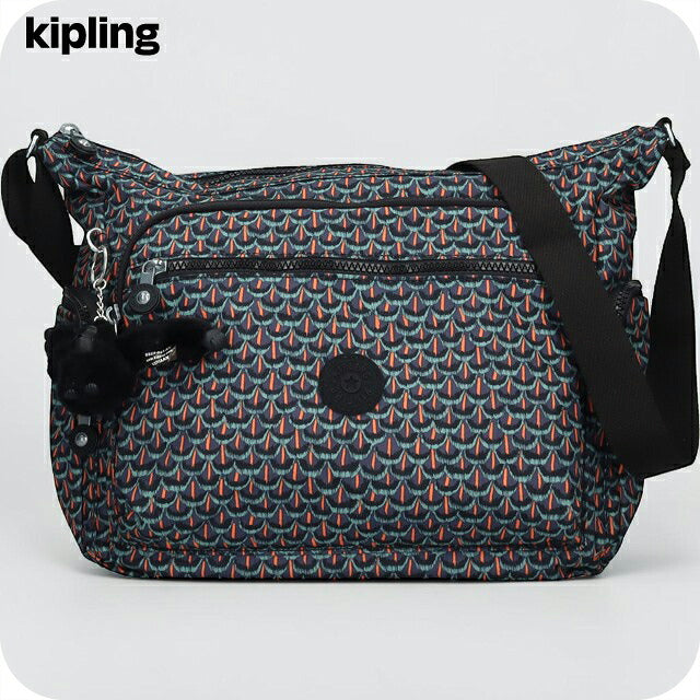 キプリング ショルダーバッグ レディース ブランド Kipling ギャビー ロゴ ワンポイント 総柄 KI3186-7FP Geo Feather KI3186-7FP