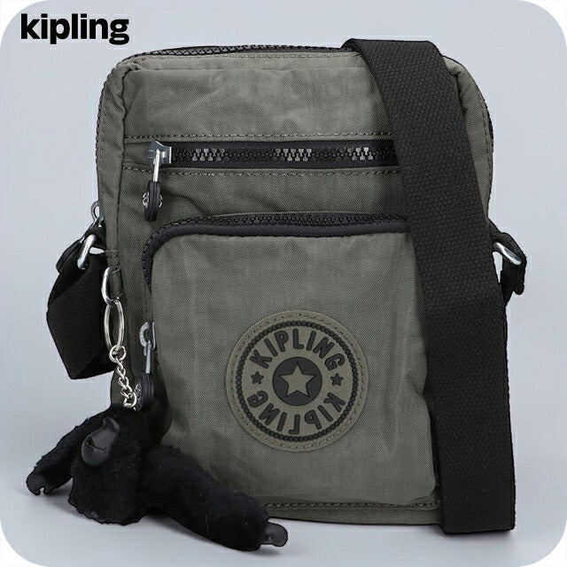 キプリング ショルダーバッグ レディース ブランド Kipling ガンネ ロゴ ワンポイント 無地 KI3244-88D Green Moss 緑 KI3244-88D