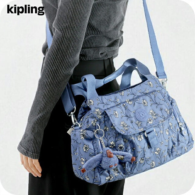 キプリング ハンドバッグ レディース ブランド Kipling KI34662QR GARDEN ROMANCE ブルー 軽量 小さめ 手提げ 高級 おしゃれ プレゼント 女性 実用的 かわいい