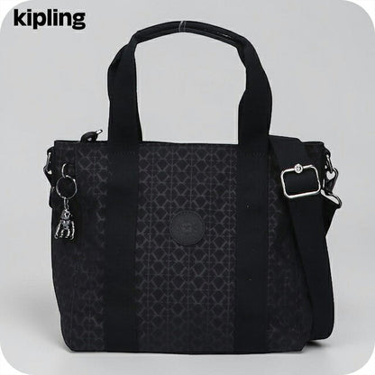 キプリング トートバッグ レディース ブランド Kipling アッセーニ ミニ ミニトートバッグ ロゴ ワンポイント 総柄 2WAY KI3572-K59 Signature Emb 黒 KI3572-K59