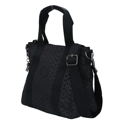 キプリング トートバッグ レディース ブランド Kipling アッセーニ ミニ ミニトートバッグ ロゴ ワンポイント 総柄 2WAY KI3572-K59 Signature Emb 黒 KI3572-K59
