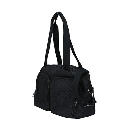 キプリング ボストンバッグ レディース ブランド Kipling クールデフィア ロゴ ワンポイント 総柄 2WAY KI6017-K59 Signature Emb 黒 KI6017-K59