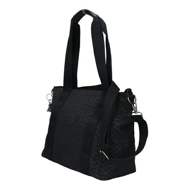 キプリング トートバッグ レディース ブランド Kipling アッセーニ S ロゴ ワンポイント 総柄 2WAY KI6232-K59 Signature Emb 黒 KI6232-K59