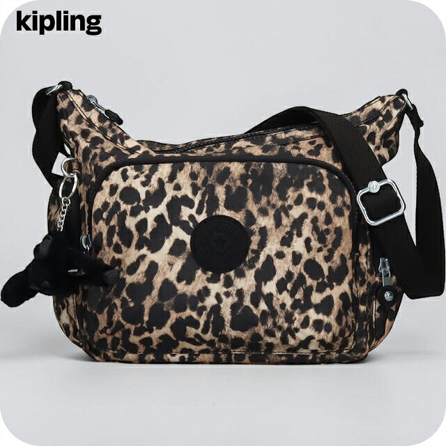 キプリング ショルダーバッグ レディース ブランド Kipling ガブ S ロゴ ワンポイント 総柄 ヒョウ・レオパード KI6607-6JP Wild Leopard KI6607-6JP