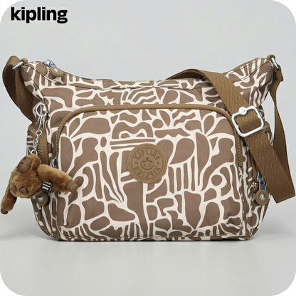 キプリング ショルダーバッグ レディース ブランド Kipling ガブ S ロゴ ワンポイント 総柄 KI6607-9GD Cocktail Khaki KI6607-9GD