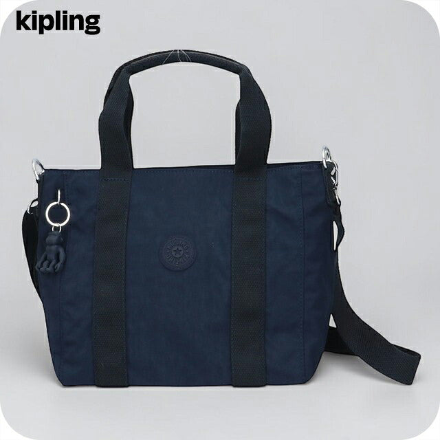 キプリング トートバッグ レディース ブランド Kipling アッセーニ ミニ ミニトートバッグ ロゴ ワンポイント 無地 2WAY KI7149-96V Blue Bleu 2 KI7149-96V