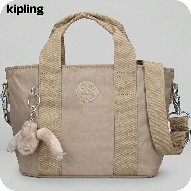 キプリング トートバッグ レディース ブランド Kipling ミンタ ロゴ ワンポイント 無地 2WAY KI7541-4PW Soft Taupe KI7541-4PW