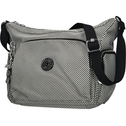 キプリング ショルダーバッグ レディース ブランド Kipling ガブ S PE+ ロゴ ワンポイント 総柄 ストライプ KI8039-4SY Diagonal Jacquard 黒 KI8039-4SY