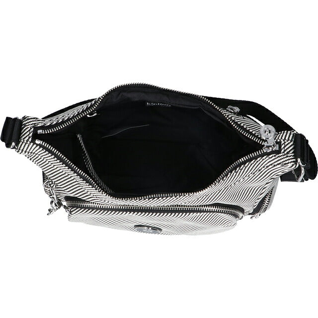 キプリング ショルダーバッグ レディース ブランド Kipling ガブ S PE+ ロゴ ワンポイント 総柄 ストライプ KI8039-4SY Diagonal Jacquard 黒 KI8039-4SY