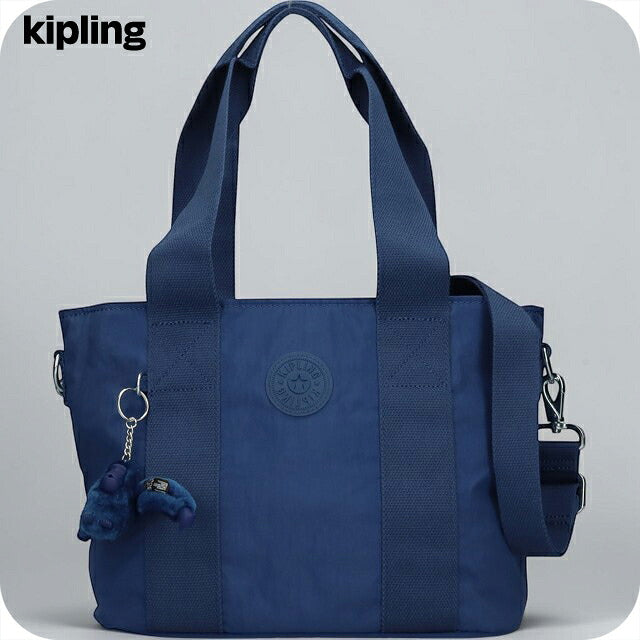 キプリング トートバッグ レディース ブランド Kipling ミンタ M UP ロゴ ワンポイント 無地 2WAY KI8642-5PZ Casual Blue KI8642-5PZ