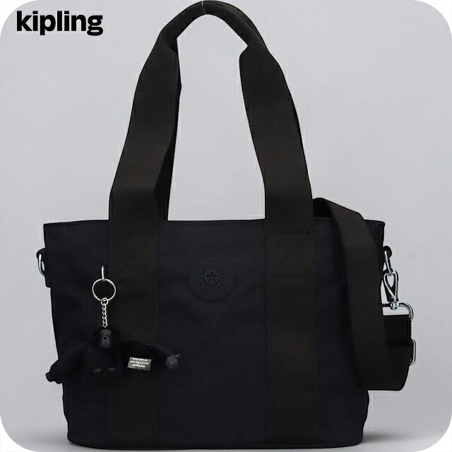 キプリング トートバッグ レディース ブランド Kipling ミンタ M UP ロゴ ワンポイント 無地 2WAY KI8642-P39 Black Noir 黒 KI8642-P39