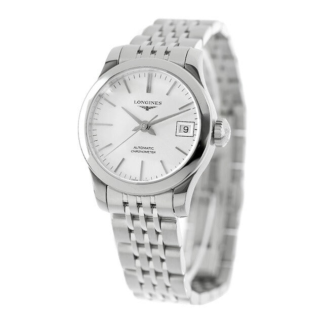 ロンジン レコード 自動巻き 腕時計 ブランド レディース LONGINES L2.320.4.72.6 アナログ シルバー スイス製 L2-320-4-72-6
