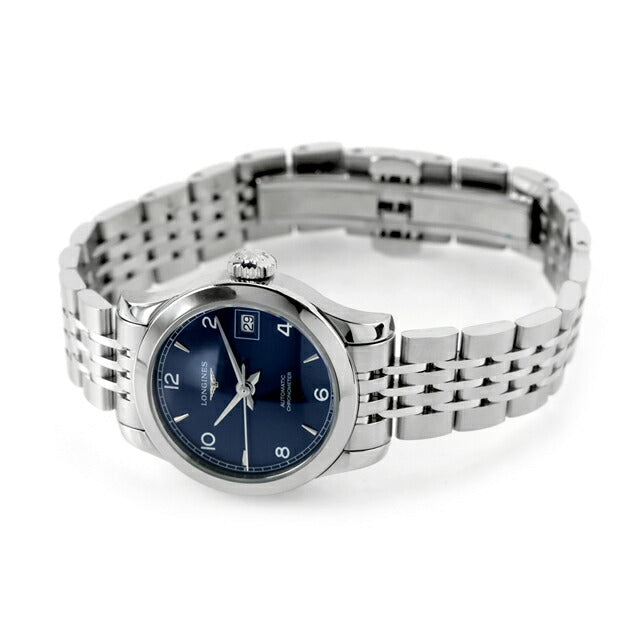 ロンジン レコード 自動巻き 腕時計 ブランド レディース LONGINES L2.320.4.96.6 アナログ ブルー スイス製 L2-320-4-96-6